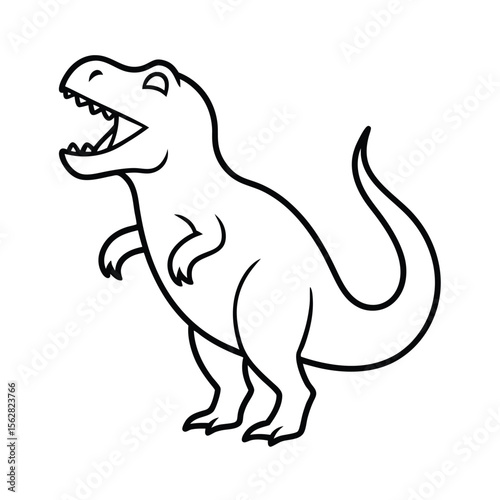 Vibrant Roaring Dinosaur Illustration With Colorful Background