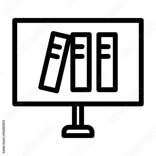 online library line icon