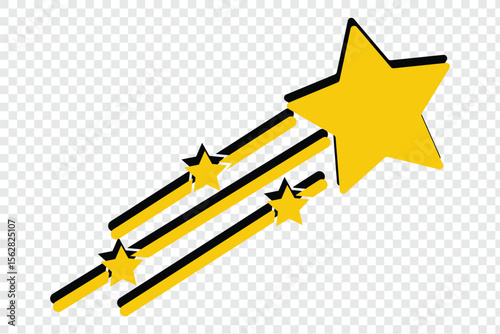 shooting star vector icon, shooting star vector illustration. Shooting star icon Isolated on transparent background vector set.