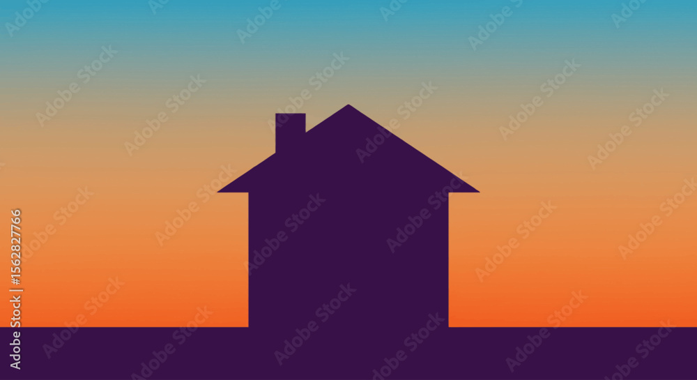 Vector Silhouette of House – Black Outline Casa Icon for Architecture and Home Design