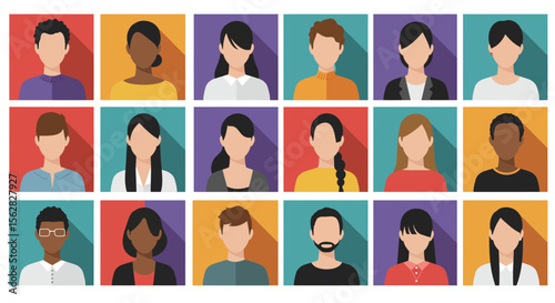 Vector Illustration of Avatar and Dummy Icon Set – User Profile and Image Placeholder Icons