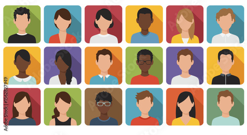 Vector Illustration of Avatar and Dummy Icon Set – User Profile and Image Placeholder Icons