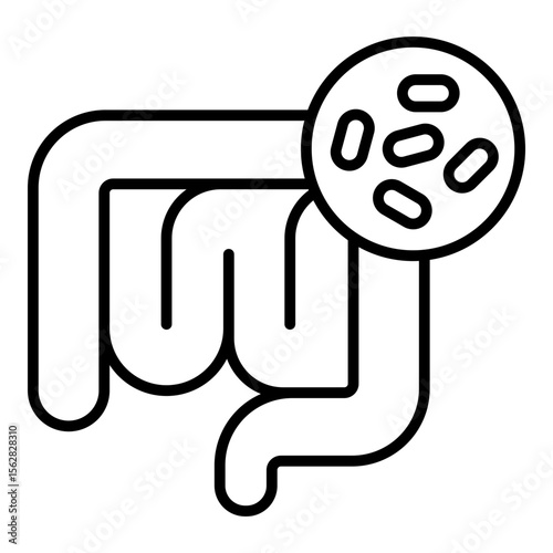 Gut microbiome icon. Vector line icon