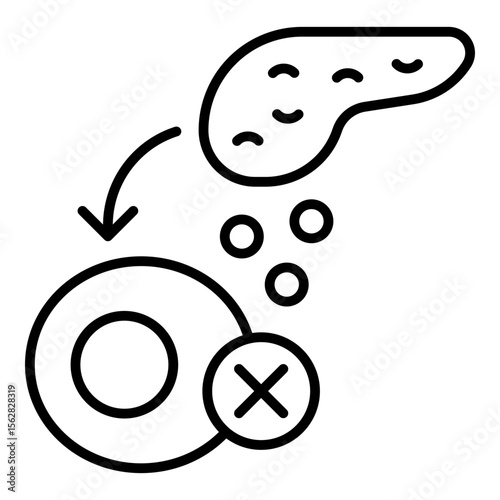 Insulin resistance icon. Vector line icon
