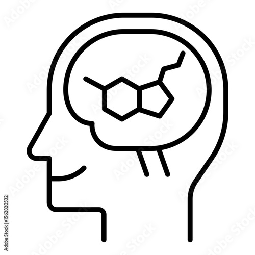 Serotonin icon. Vector line icon