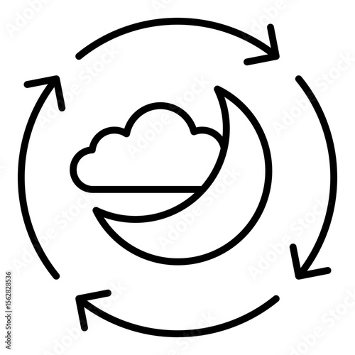 Sleep cycle icon. Vector line icon