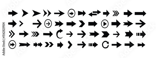 Black arrow vector icon pack. Arrow mark icons. Arrow paint - stock vector.Arrow And Cursor Icons.