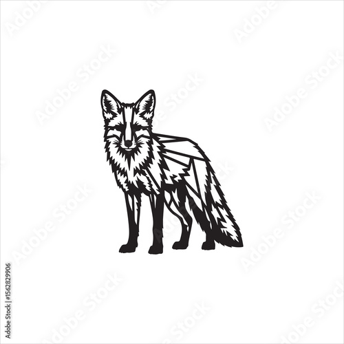Geometric Fox Line Art – Modern Wild Animal Vector Design