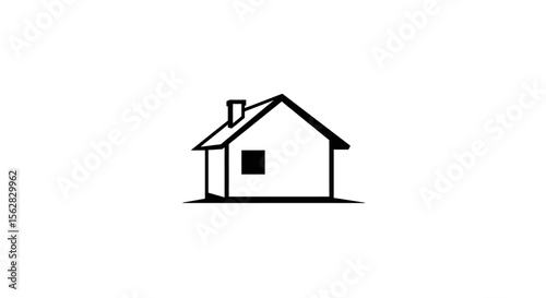 Vector Silhouette of House – Black Outline Casa Icon for Architecture and Home Design