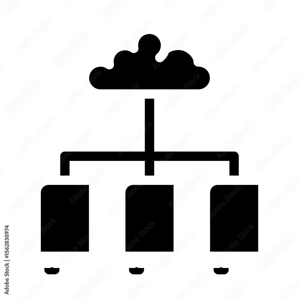 Obraz premium cloud library glyph icon