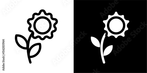 Radiant Sunflower Icon: Symbolizing Summer, Nature, & Happiness for Botanical & Eco-Friendly Themes