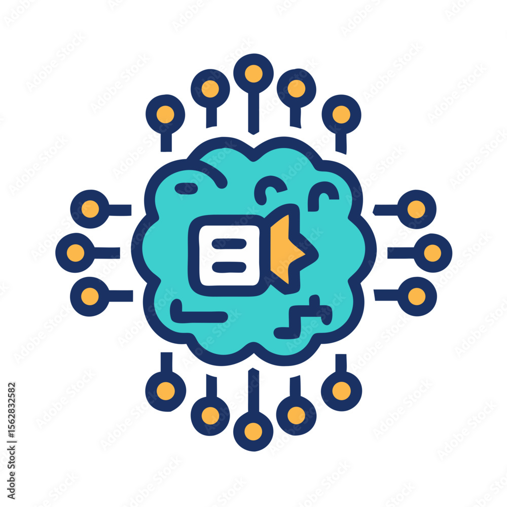 Fototapeta premium Digital brain with book inside connected to a network