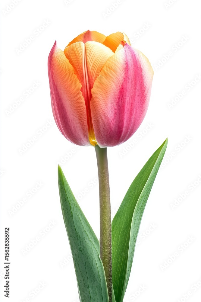 Fototapeta premium Single, vibrant tulip with gradient hues