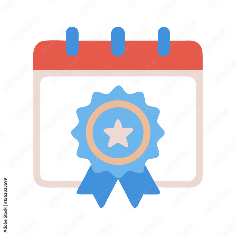 Achievement calendar reminder icon signifying timely success recognition Achievement calendar reminder icon signifying timely success recognition