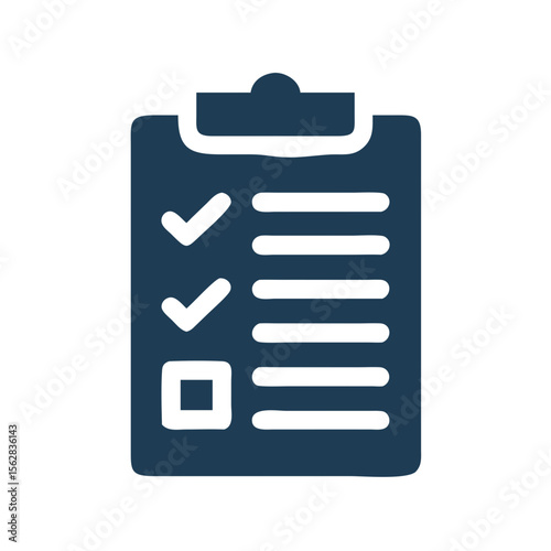 Checklist icon on clipboard symbol for task management