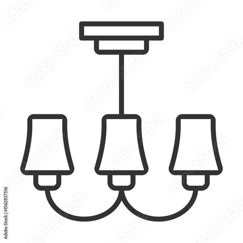 Ceiling Lamp Icon Outline Style. Vector Illustration Design