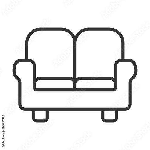Sofa Icon Outline Style. Vector Illustration Design