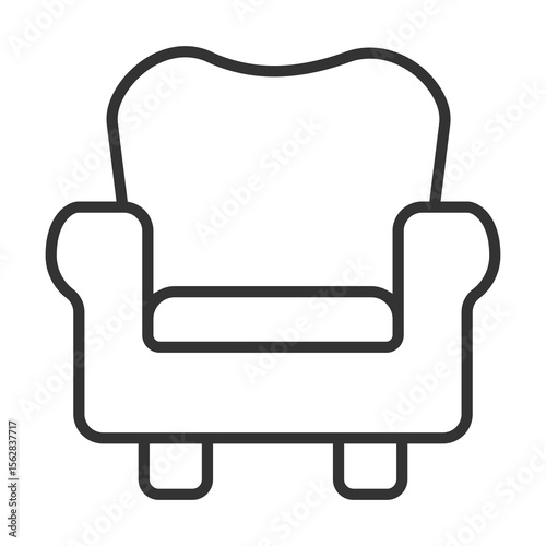 Chair Icon Outline Style. Vector Illustration Design