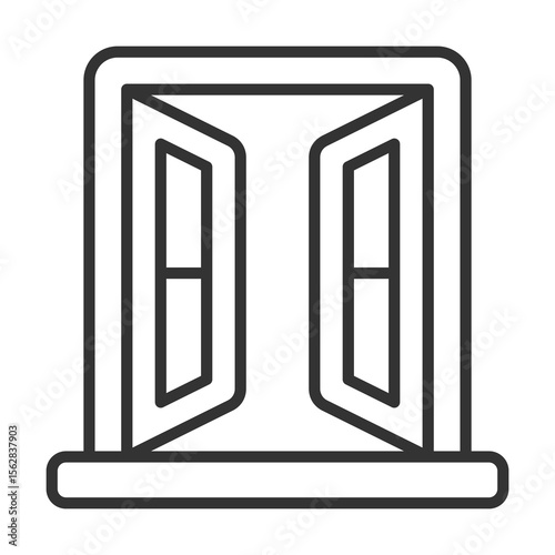 Window Icon Outline Style. Vector Illustration Design