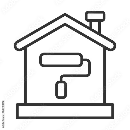 House Renovation Icon Outline Style. Vector Illustration Design