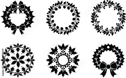 christmas jingle bell silhouette on white background
