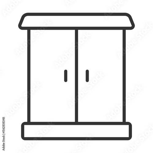 Cabinet Icon Outline Style. Vector Illustration Design