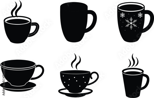 hot drink cup silhouette on white background
