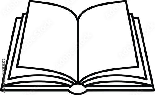 A simple, open book illustration with blank pages ready for text or design.