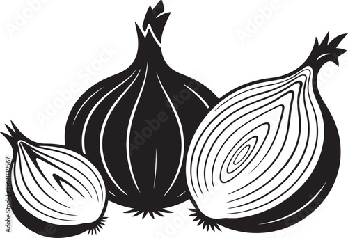 Onion silhouette vector illustration