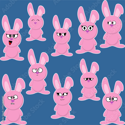bunny character cartoon pack collection in vector art
