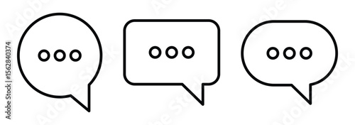Chat icon. Chat message icons. Engaging chat message icon set for online communication. Speech bubble symbol set. Vector illustrator