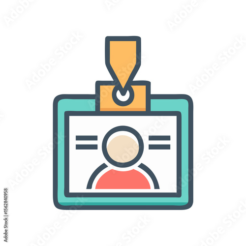 Flat vector identity card badge access control isolated