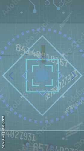 Animation of digital interface and processing socket over grey background