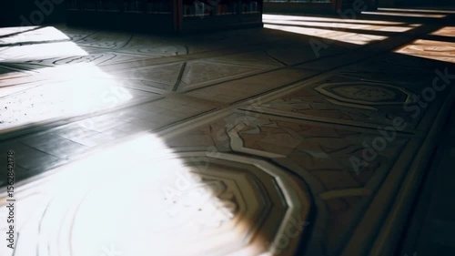 Ornamental floor pattern in sunlight