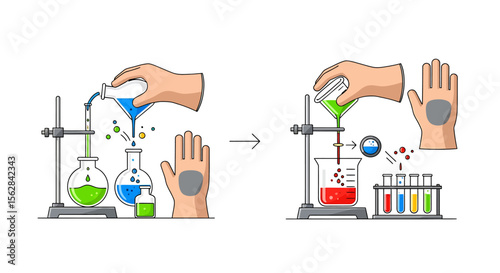 Colorful Chemical Reactions in a Lab Setting