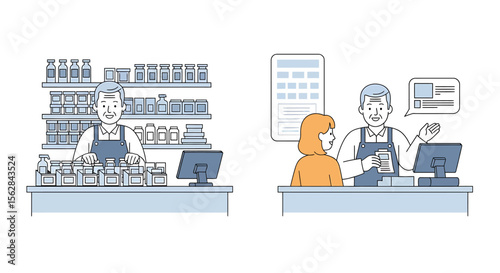 Friendly Pharmacy Staff Assisting Customer at Checkout