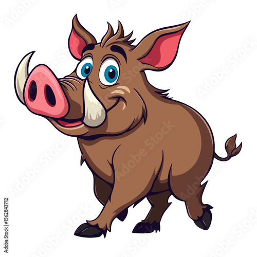 Hand drawn cartoon warthogs vector illustration