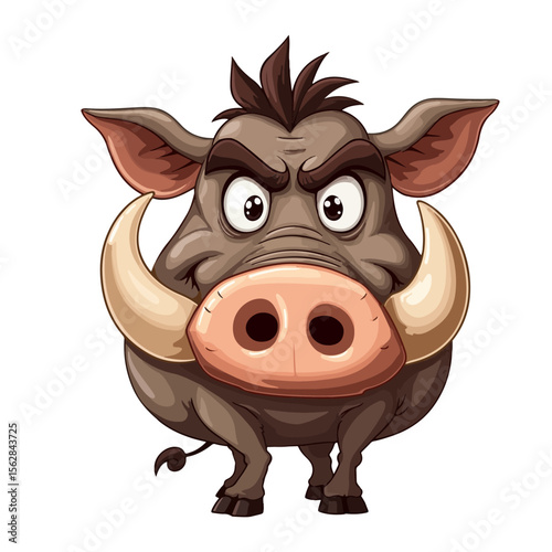 Hand drawn cartoon warthogs vector illustration