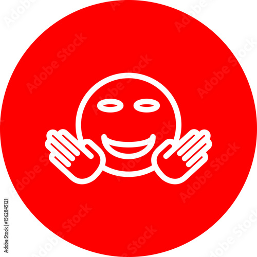 Hugging Expression Vector Line White Circle Red