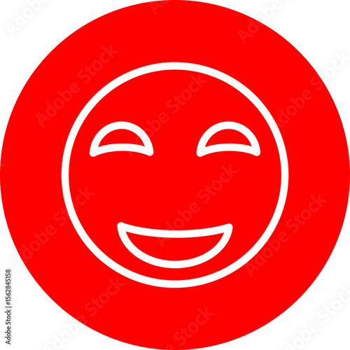 Joyful Vector Line White Circle Red