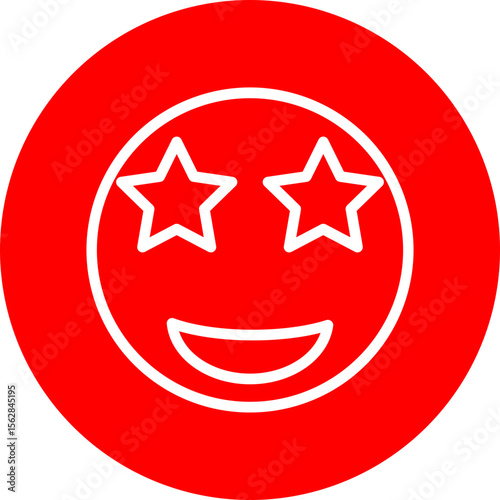Excitement Vector Line White Circle Red