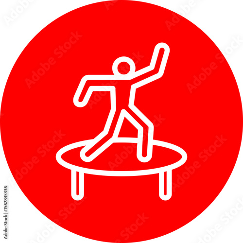 Jumping for Joy Vector Line White Circle Red