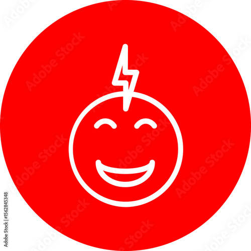 Positive Energy Vector Line White Circle Red