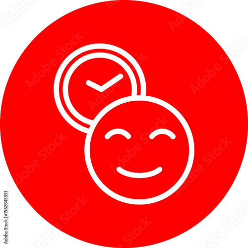 Good Time Vector Line White Circle Red