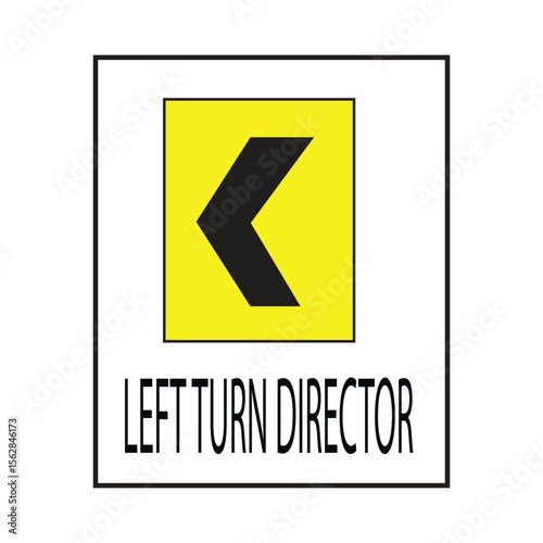 left turn direction sign vector illustration of a traffic sign indicating a left turn on the road