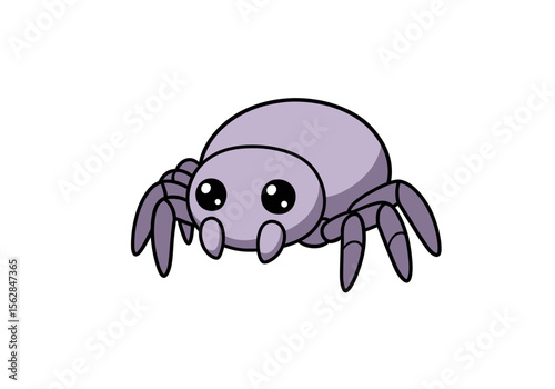 Cartoon spider with eight legs and big eyes rendered with black outlines and subtle shading