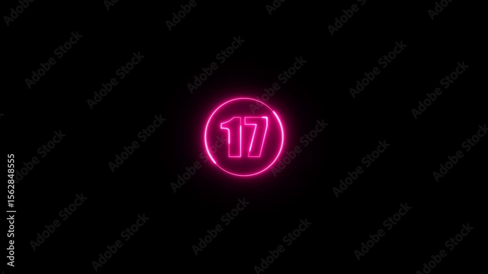 Neon number animation. Animation of glowing neon purple color number text animation. Neon number animation. Animation of glowing neon purple color number text animation.