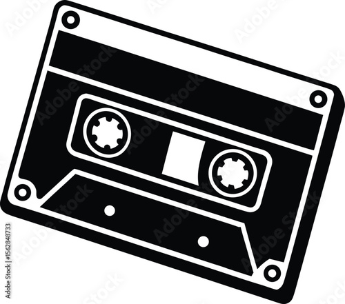 Tilted Audio Cassette Tape Icon