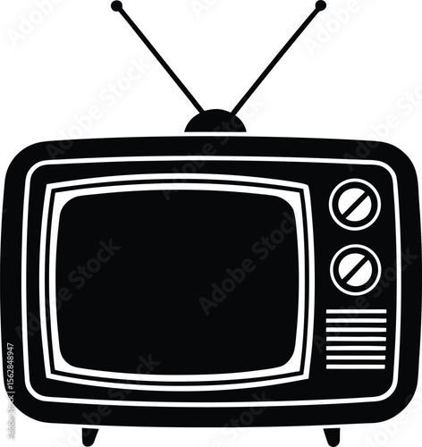 Retro Television with Antennas Icon