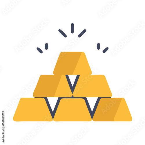 Pile of Gold Bars Stacked Up on Black Background
